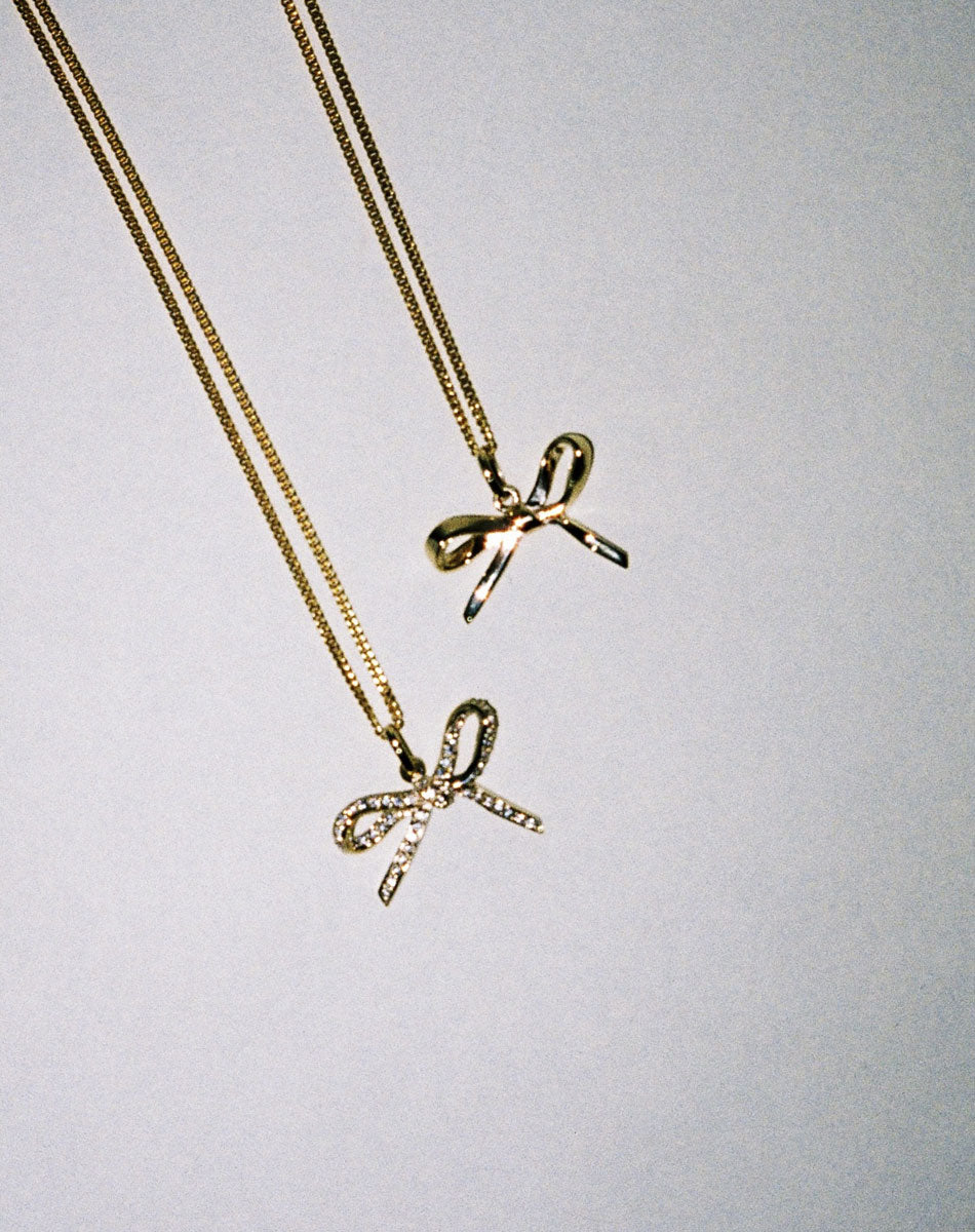 Bow Charm Necklace | Sterling Silver
