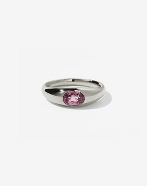 Claude Ring with Stone | 14ct White Gold