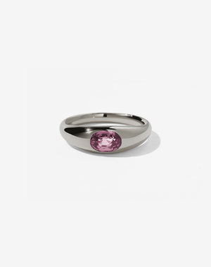 Claude Ring with Stone | 18ct White Gold