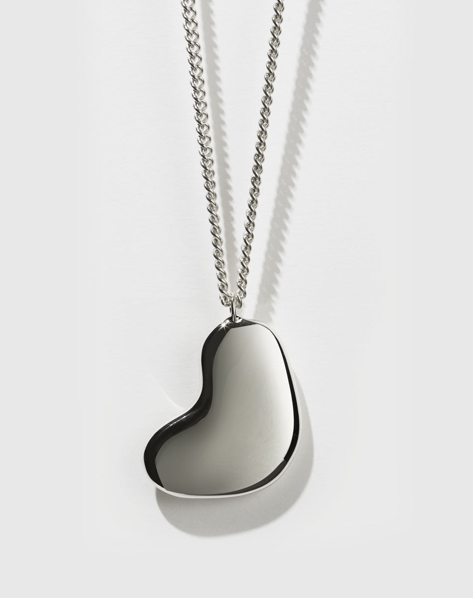 Lava Heart Necklace Large | Sterling Silver