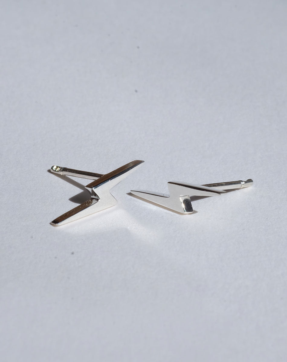 Nell Lightning Bolt Stud Earrings | 9ct Solid Gold