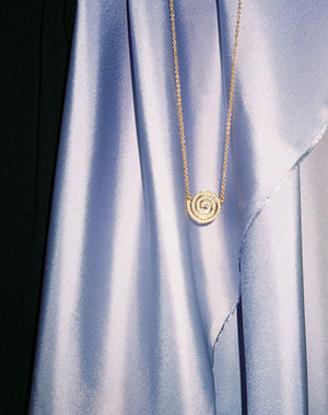 Spiral Necklace Pave | 9ct Yellow Gold