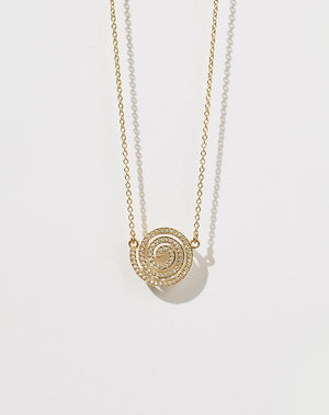 Spiral Necklace Pave | 9ct Yellow Gold