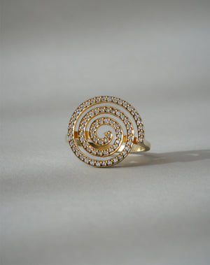 Spiral Ring Pave | 9ct Solid Gold