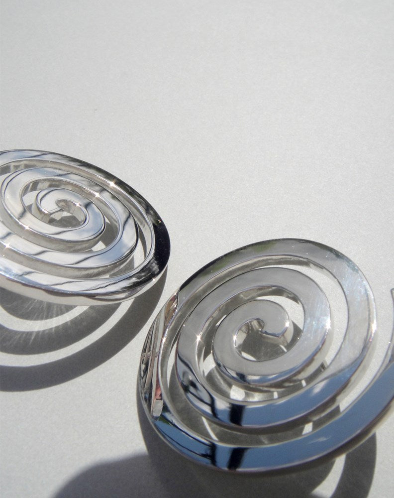 Spiral Earrings Large | Sterling Silver