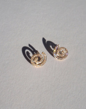 Spiral Studs Pave | 9ct Solid Gold