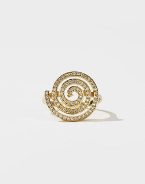 Spiral Ring Pave | 9ct Solid Gold