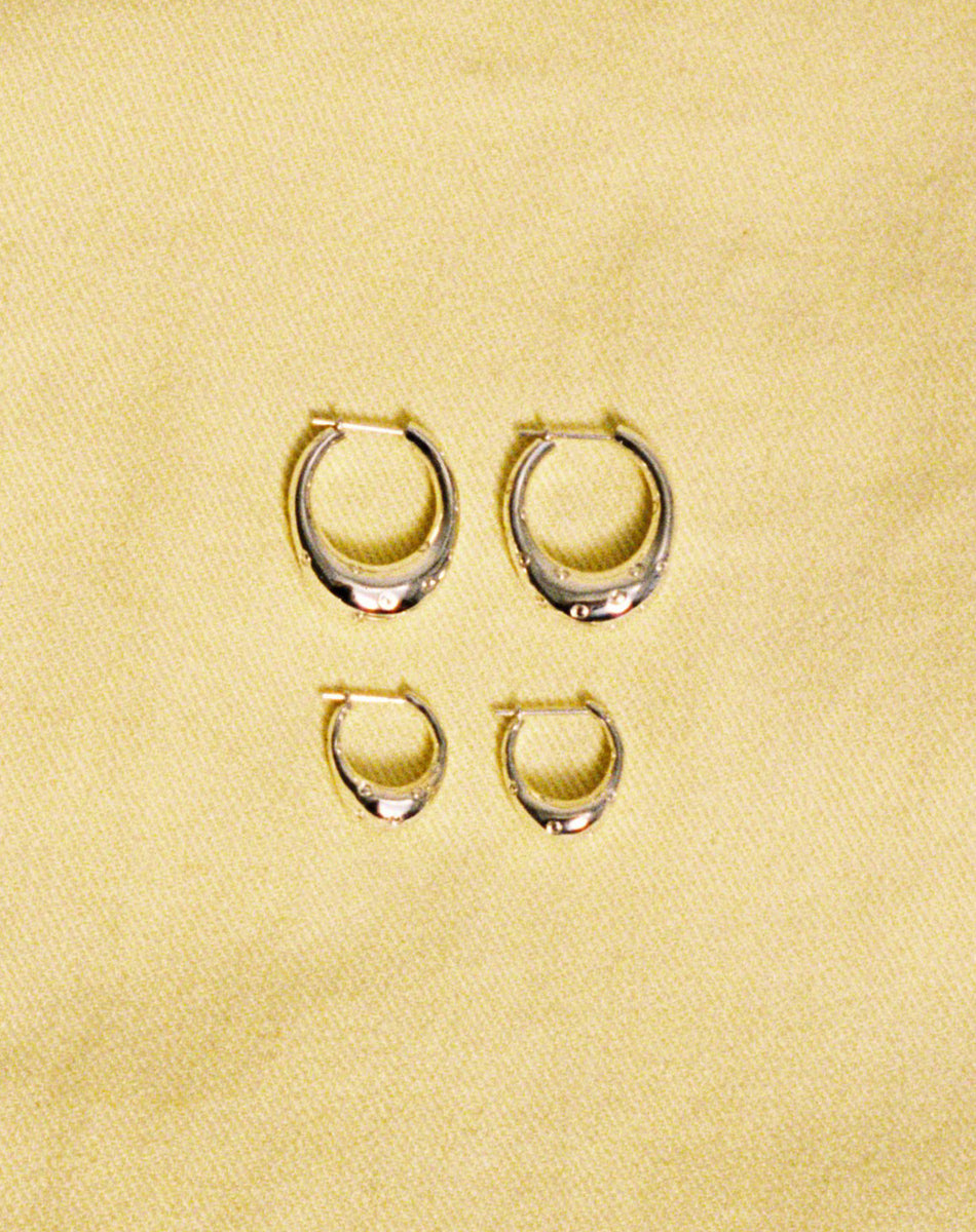 Strawberry Hoop Earrings Large | Sterling Silver