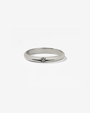 Diamond Star Band Round | 18ct White Gold