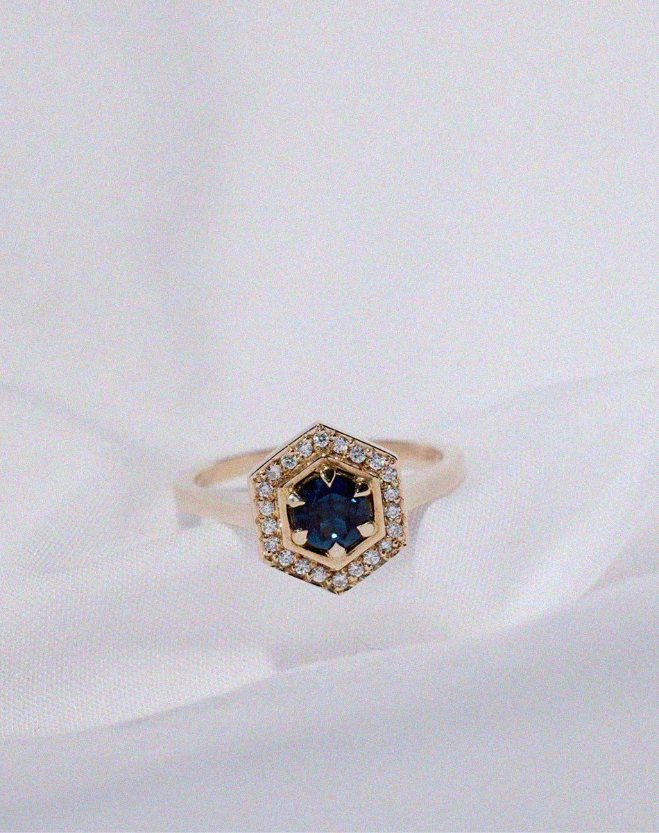 Hex Engagement Ring 0.5ct | 14ct Yellow Gold