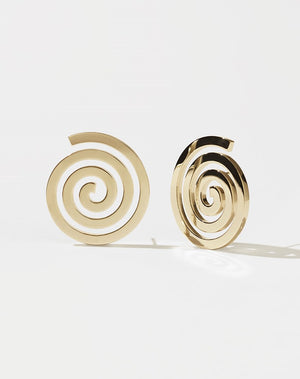 Spiral Earrings Large | 23k Gold Plated