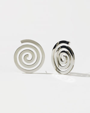 Spiral Earrings Large | Sterling Silver