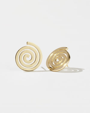 Spiral Earrings Medium | 23k Gold Plated