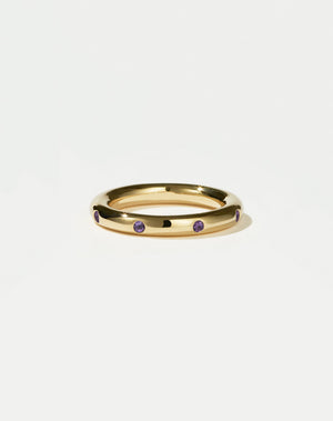 Stoned Band 3mm | 23k Gold Plated