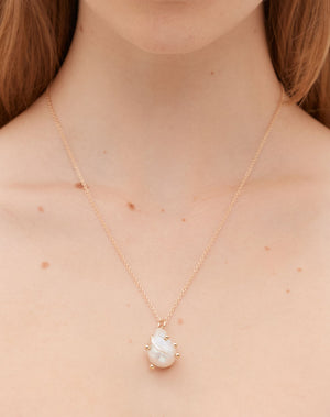 Anemone Pearl Chain Necklace | 9ct Solid Gold
