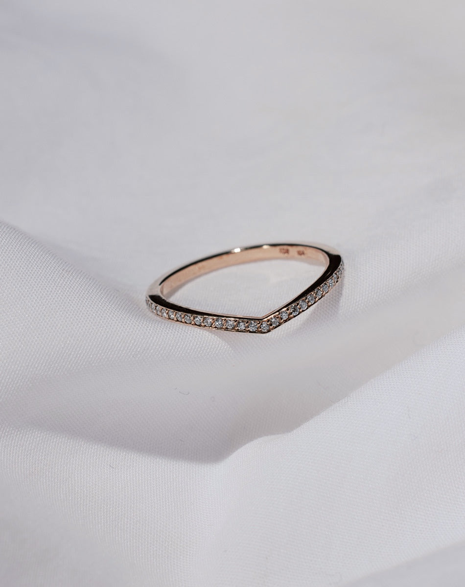 Curved Eternity Band | 9ct White Gold