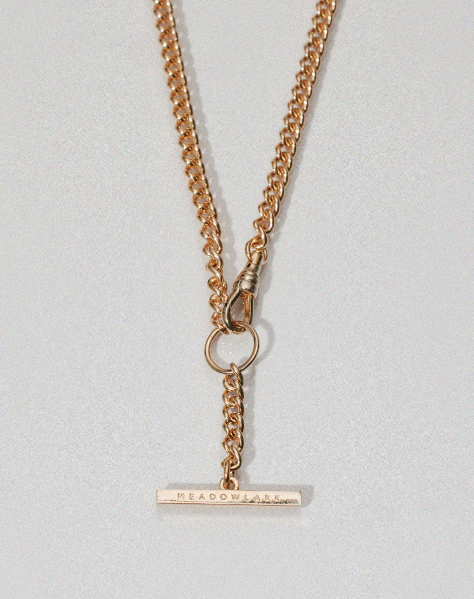Fob Chain Necklace | 23k Gold Plated