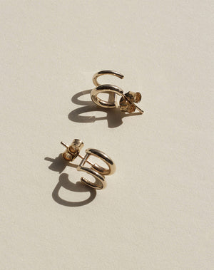 Hera Double Hoops | 23k Gold Plated