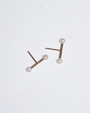 Lunar Barbell Stud Earring Single | 9ct Solid Gold