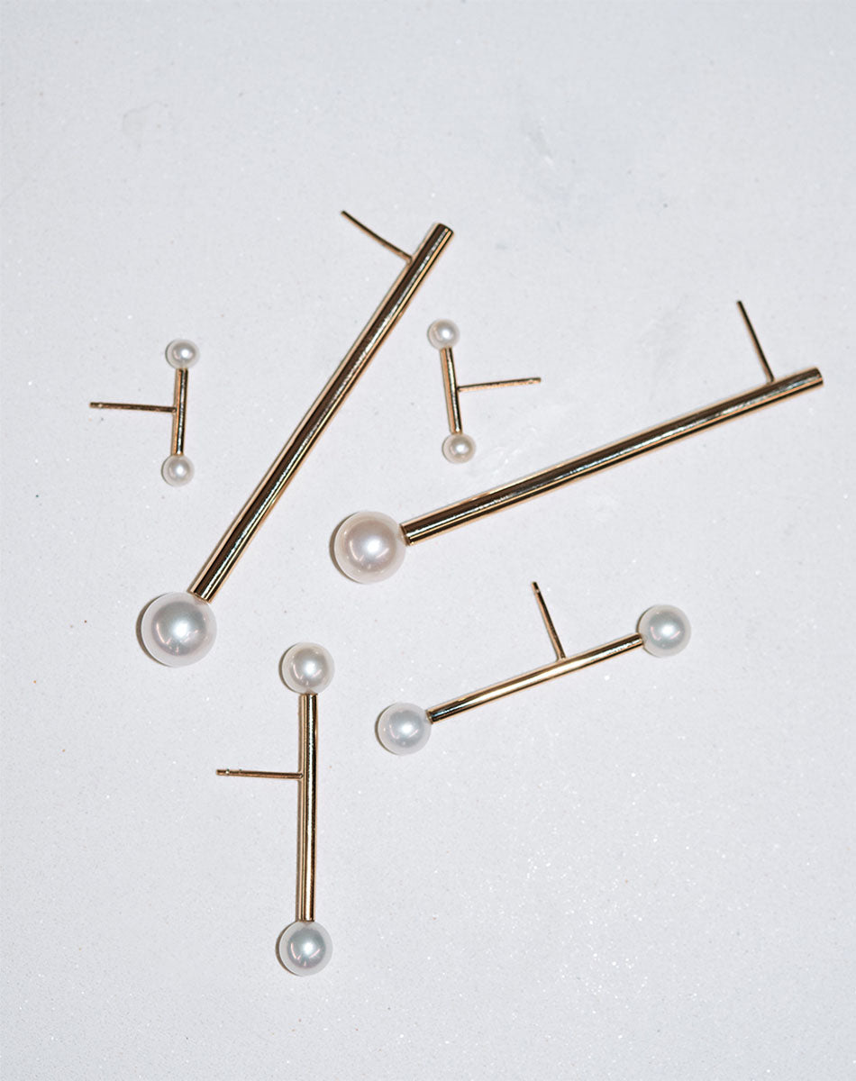 Lunar Barbell Stud Earring Single | 9ct Solid Gold