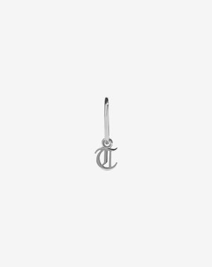 Mini Letter Signature Hoop | Sterling Silver