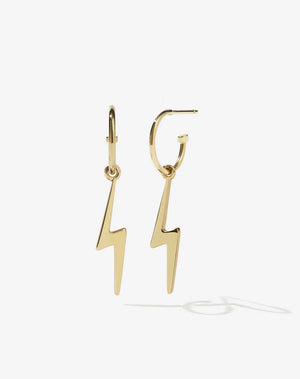 Nell Lightning Bolt Signature Hoops | 9ct Solid Gold