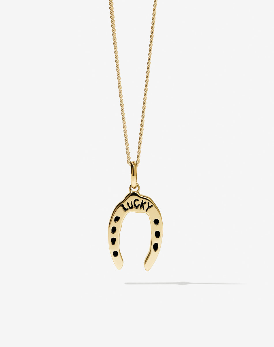 Nell Lucky Necklace Oxidised | 9ct Solid Gold