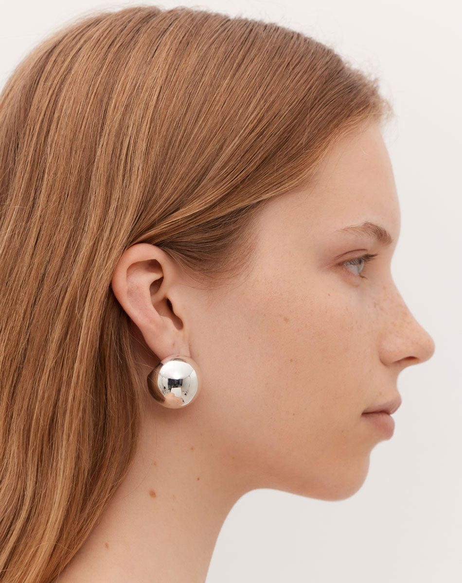 Orb Earrings Large | Sterling Silver