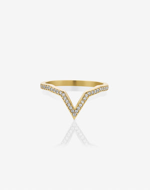 Star Band Pave 9ct Yellow Gold