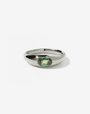 Claude Ring with Stone | 14ct White Gold