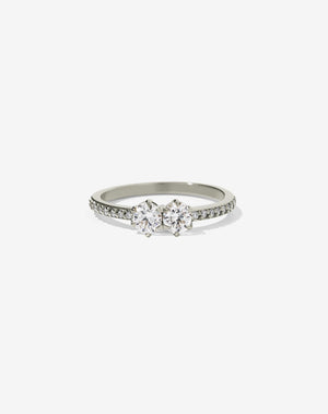 Luna Ring 0.5ct White Diamond with White Diamonds | 9ct White Gold