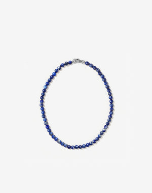 Micro Lapis Anklet | Sterling Silver