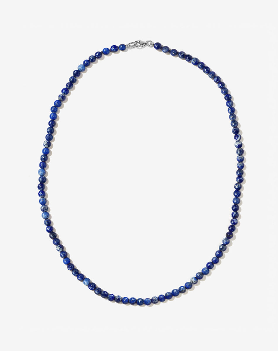 Micro Lapis Necklace | Sterling Silver