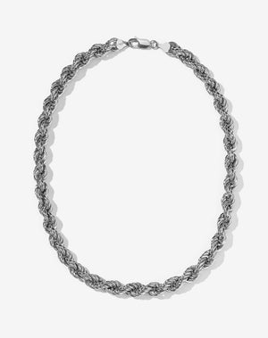 Mens Rope Necklace Stainless Steel Silver Rope Chain Necklace 